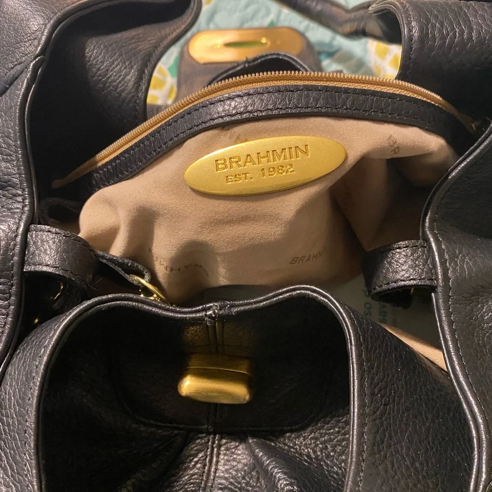 Brahmin Black Leather  Bag